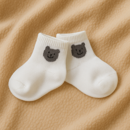 Βρεφικά καλτσάκια Socks white grey bear-8860
